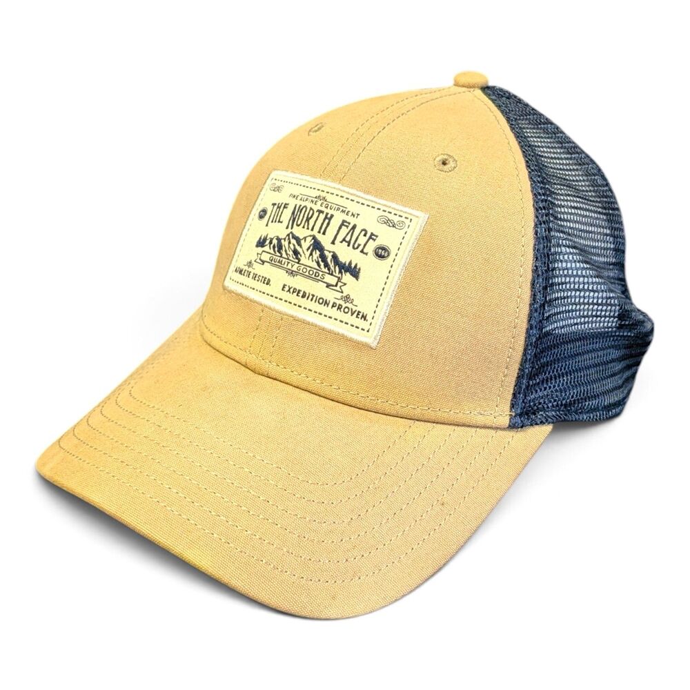 The North Face Trucker Hat Tan Blue Snapback